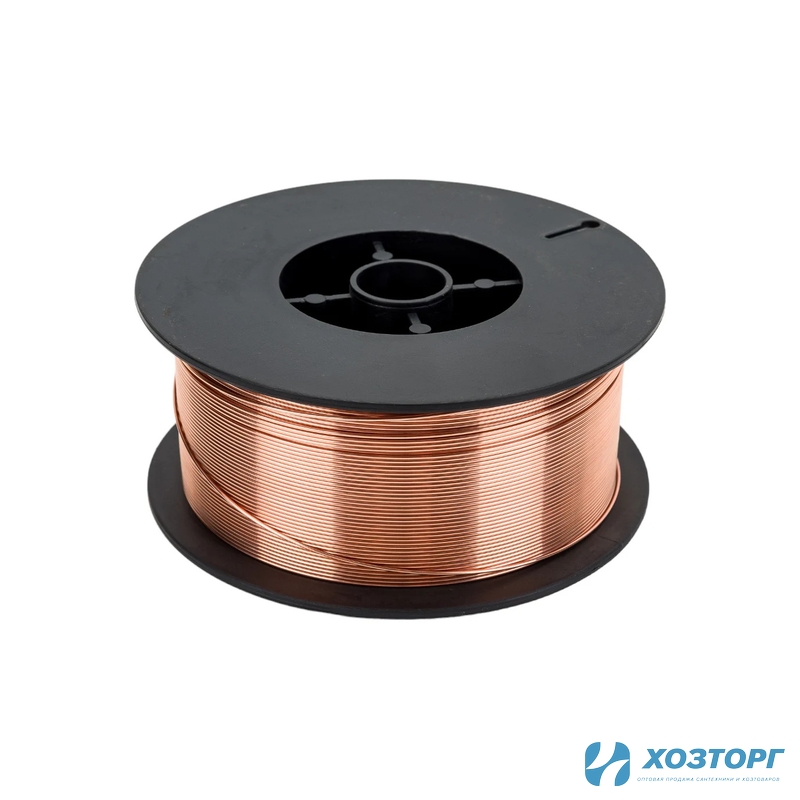  Стальная омеднённая сварочная проволока СИЛАЧ ER70S-6 (ан.Св08Г2С/G4Si1) д.0,8мм D100,катушка 1 кг (1/20)