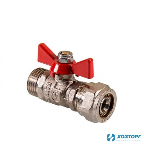 Кран шаровой д/металлопластика SMS 20х1/2" ц/ш  04371 (10/100)