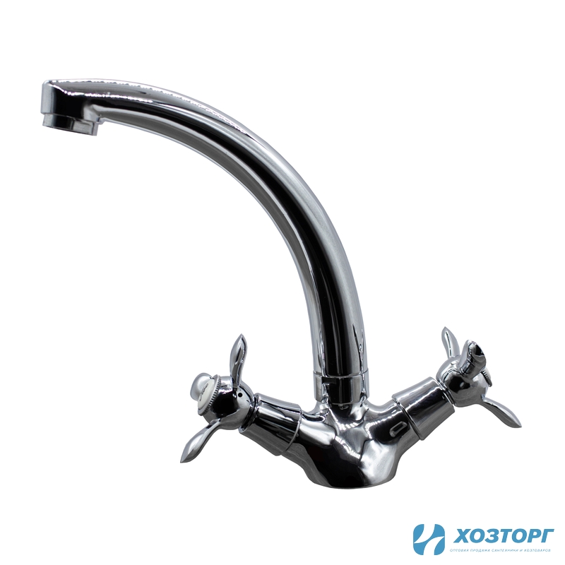 Смеситель  д/кухни DORON DС 1917-N, 1/2 керамика, хром, излив толстый литой, п/г (1/10)