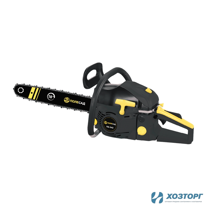 Пила бензиновая цепная ПОЛЕСАД ПБ-342 3,1кВт/4,2л.с,шины18"/45cм 0,325",1,3мм-72зв (2/36)