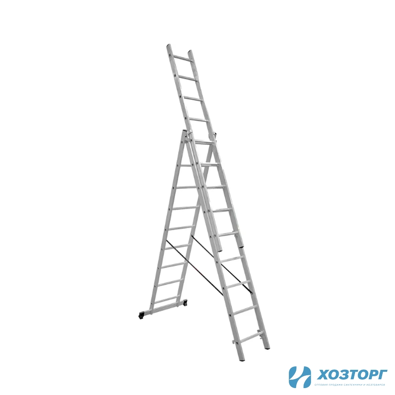 Лестница алюминиевая трёхсекционная 9 ступеней,  СИЛАЧ 3*9, 2,57/4,31/6,02 м (1/1)