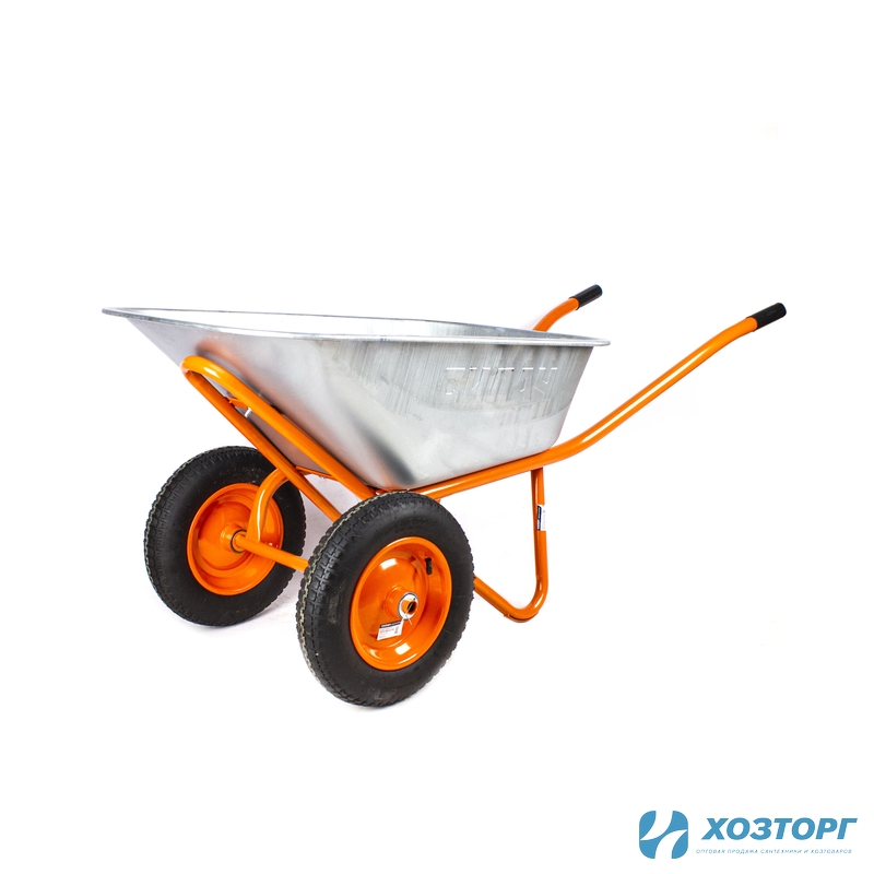  Тачка строительная СИЛАЧ - ТСт 110/2, 2 колесная ,(110л для сыпучего груза), 240 кг, 3.25-8/25, оранжевая рама, оранжевое колесо  (1/1)