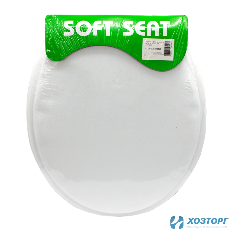Сиденье для унитаза мягкое ЭЛЕГАН (белое) (1/192)