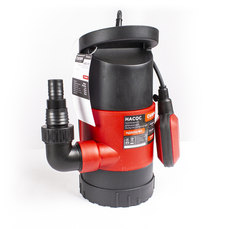  Насос дренажный  СИЛАЧ  НД 600/8П мультиступенчатый (600Вт,макс.произ 180л/мин,макс высота подъема 8 м, макс размер35мм) (1/4)
