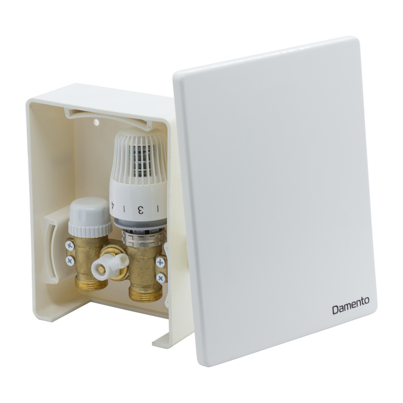  Регулировочный монтажный короб для теплого пола с термостатическим клапаном Damento Clima B10-40 (1/4)