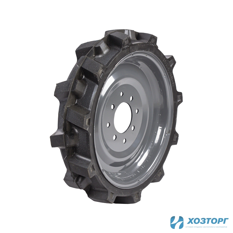 Колесо к МОТОБЛОКУ ЦЕЛЬНОЛИТОЕ 4.00-8 ПОЛЕСАД, диск 8 отверстий, цена за штуку (2/96)