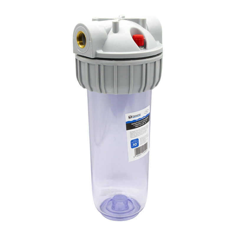  Фильтр магистральный Damento 10"SL с прозрач. корп. из трех частей  1/2" (1/12)