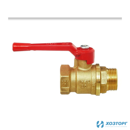 Кран шаровой БАЗ 1/2" В-Н ручка гайка-штуцер латунь 11Б 27 п1 Ду 15 А 31 (1/60)