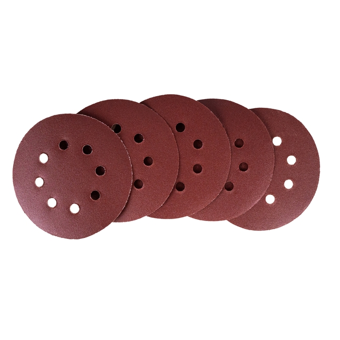 Круг абразивный СИЛАЧ шлифовальный под "липучку" с отверстиями 125 мм зерно 240 (5шт/уп) (1/200)