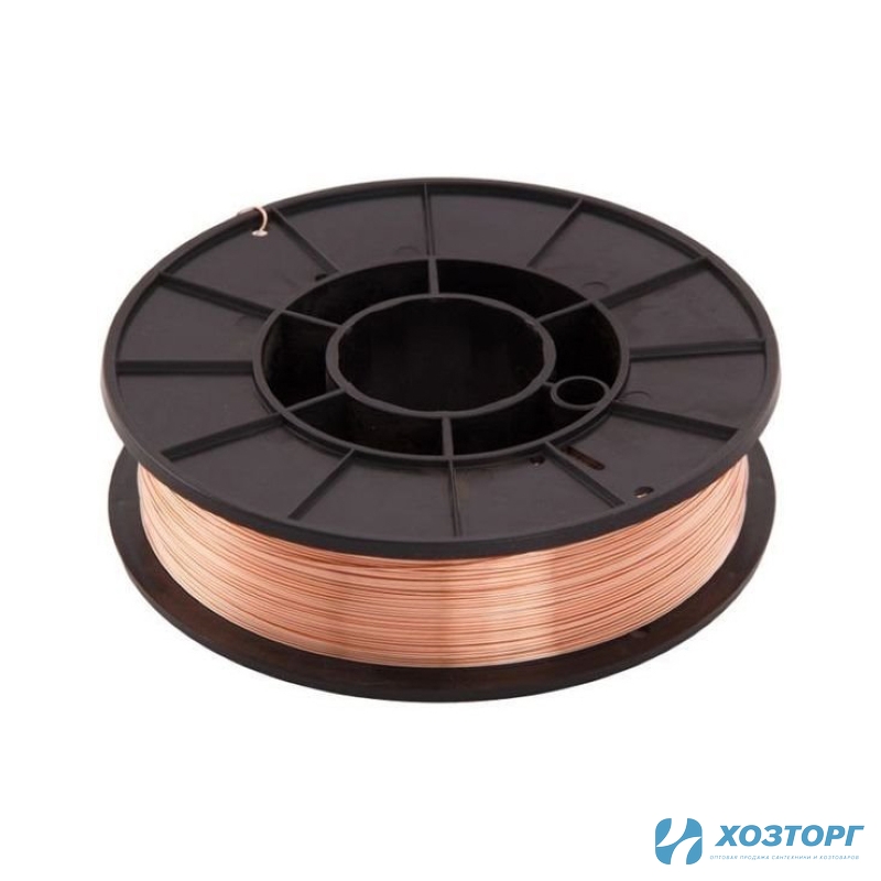 Стальная омеднённая сварочная проволока ER70S-6 (ан.Св08Г2С/G4Si1) д.0,8мм D100,катушка 1 кг SvarCity (1/10)