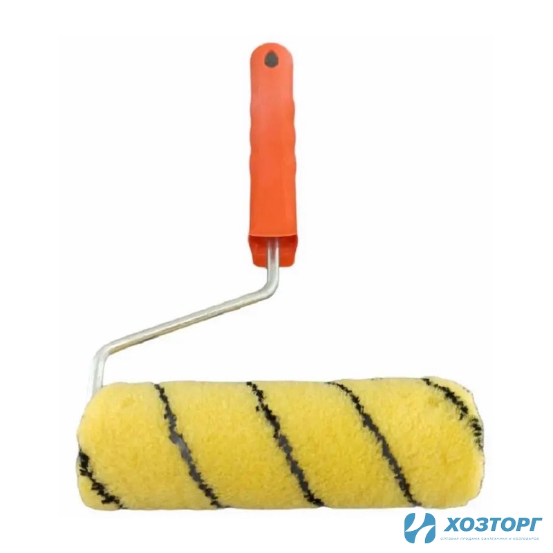 Валик "Тигр" 180 мм, d 42 мм, бюгель 6 мм, ворс 12 мм, полиэстер желтый с черной полосой Bohrer 85801181 (1/50)
