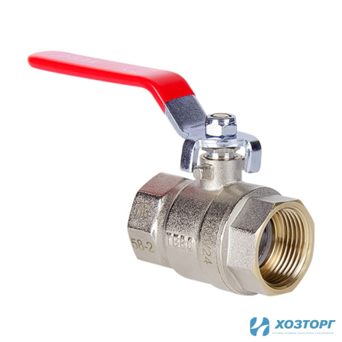 Кран шаровой полный проход TEBO 1/2" В-В ручка гайка-гайка T-КШ.101.12.КР.CN (10/80)