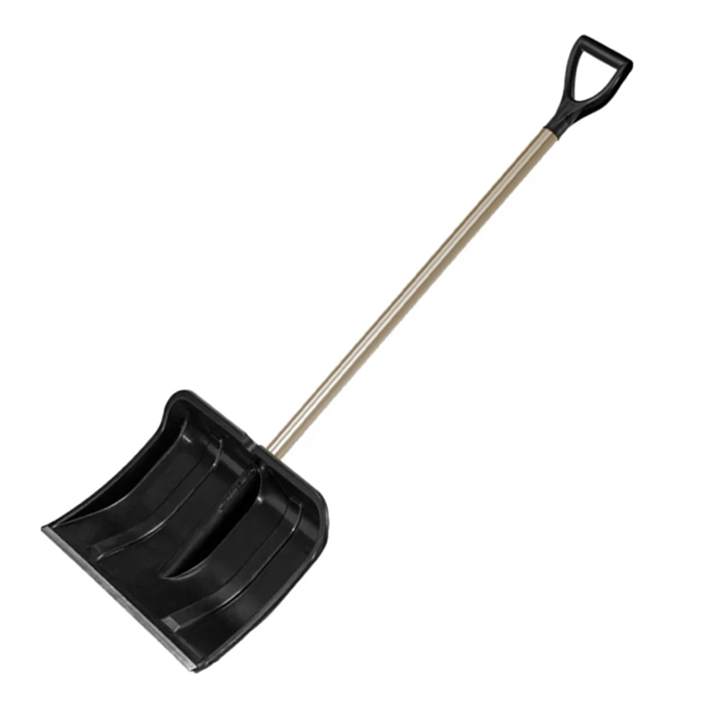 Лопата снеговая ЦИКЛ Стандарт Богатырь с алюминиевой планкой, мет.черенком 500*400мм и V-ручкой (4/48)