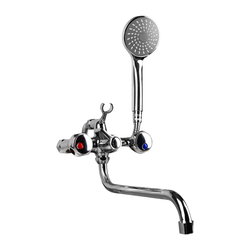 Смеситель  д/ванны DORON DВ 1318-30S, 1/2 керамика, хром. излив 300 мм, лейка 1 режим (1/10)