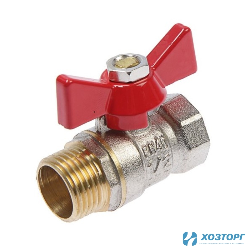 Кран шаровой otmo 3/4 В-Н бабочка гайка-штуцер (1/150)