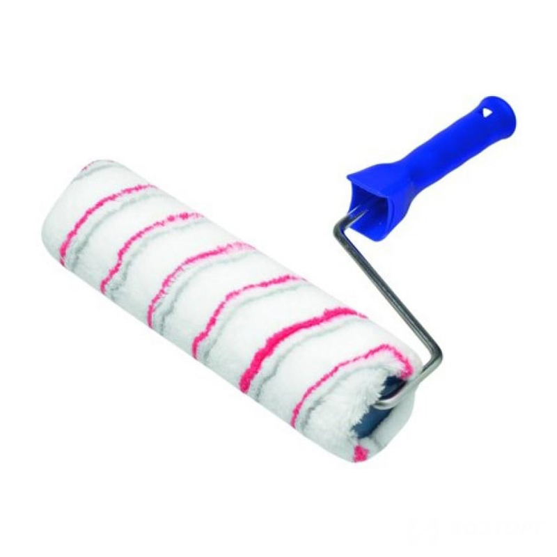 Валик "Мультиколор" 180 мм, d 42 мм, бюгель 6 мм, ворс 12 мм, белый с красной и серой полосой Bohrer 86403186 (1/50)