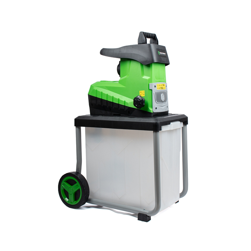 Измельчитель электрический GRASSMAN SE3000-1R, 3000Вт, макс диаметр веток 45мм, 5000 об/мин, пластик бак 50л (1/12)