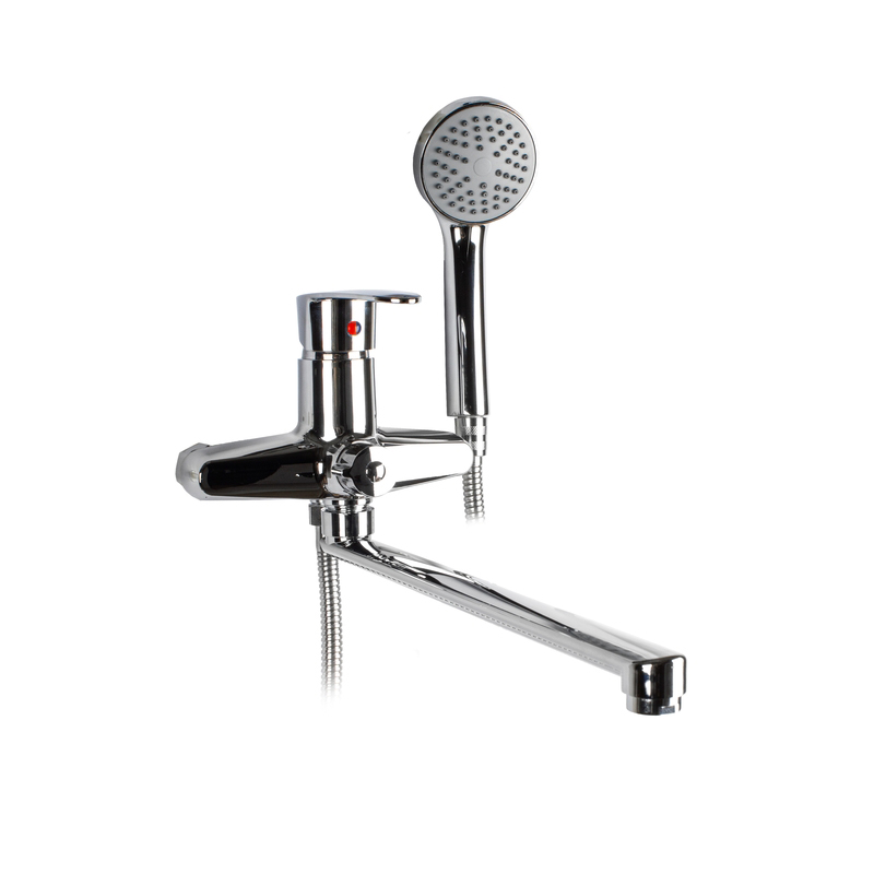 Смеситель  д/ванны Kranar KВ 2128P-35L, АВS пластик,хром, излив 350 мм, лейка 1 режим (1/12)