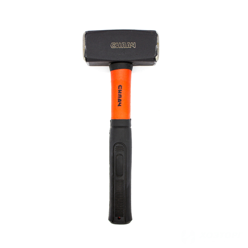 Кувалда 1500гр. фиберглассовая обрезиненная рукоятка СИЛАЧ (6/12)