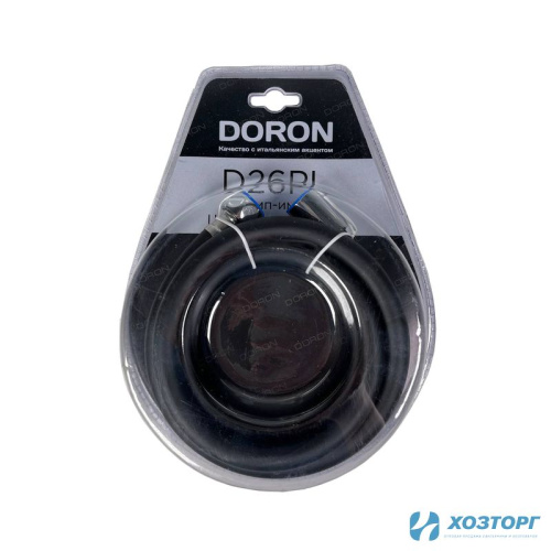 Шланг д/душа DORON D26PL, 150 см, оплетка: ПВХ черный, (имп/имп), блистер (1/40)