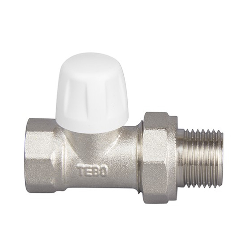  Клапан нижний радиаторный настроечный прямой с конусным затвором 1/2 TEBO T-ТА.Кл.302.12.CN (16/128)