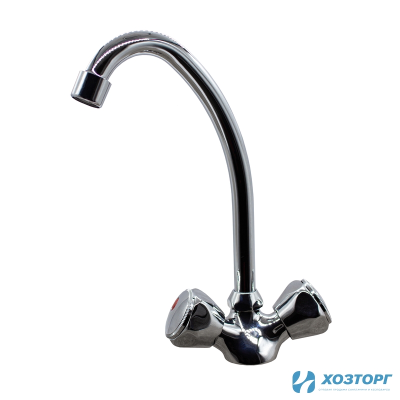 Смеситель  д/кухни DORON DС 1718-N, 1/2 керамика, хром, излив стандартный, п/г (1/10)