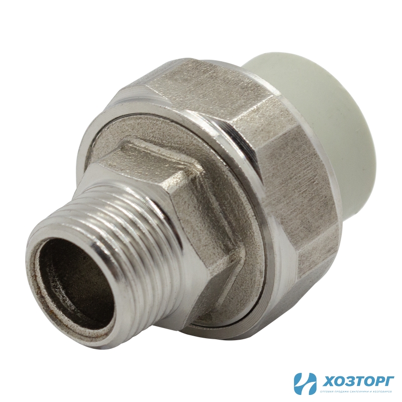 Муфта комбинированная разъёмная нар.рез. 20* 1/2 WALTON master серый (10/220)