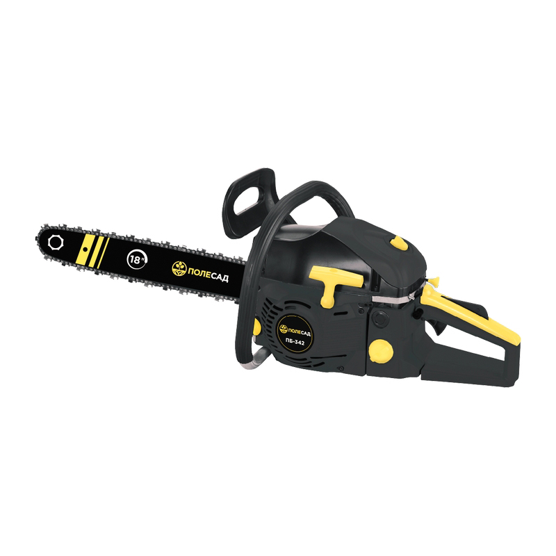 Пила бензиновая цепная ПОЛЕСАД ПБ-342 3,1кВт/4,2л.с,шины18"/45cм 0,325",1,3мм-72зв (2/42)
