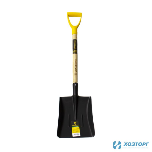 Лопата автомобильная совковая  с деревянным черенком GRASSMAN G-115624 (12/12)
