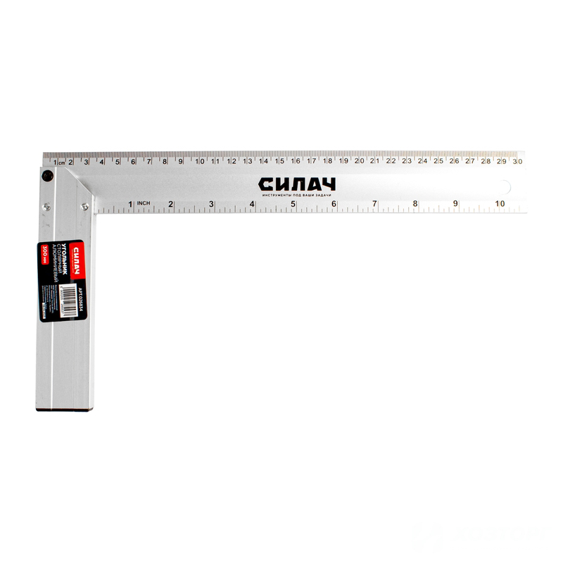 Угольник столярный 300мм, алюминиевый, литой, СИЛАЧ (1/60)