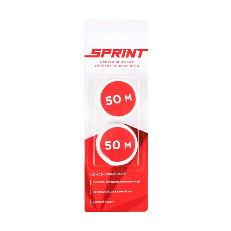 Уплотнительная нить Sprint, набор катушек 2х50 м, блистер, 61013 (1/15)