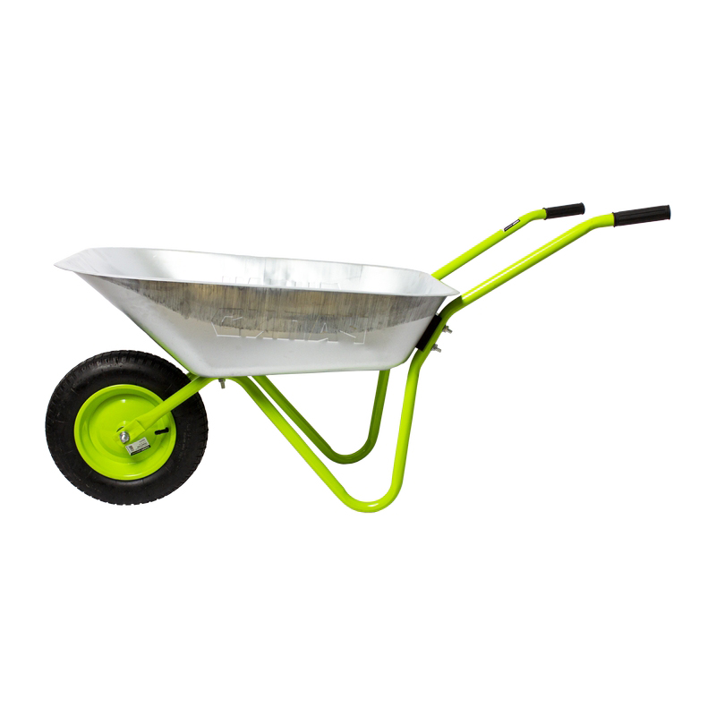  Тачка садовая СИЛАЧ - ТС65/1 , 1 колесная,  65 литров, 90 кг, 3,00-8/16 , зеленая рама, зеленое колесо (1/1)