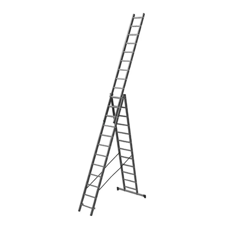 Лестница алюминиевая трёхсекционная 13 ступеней,  СИЛАЧ 3*13,  3,7/6,55/8,86 м(1/1)