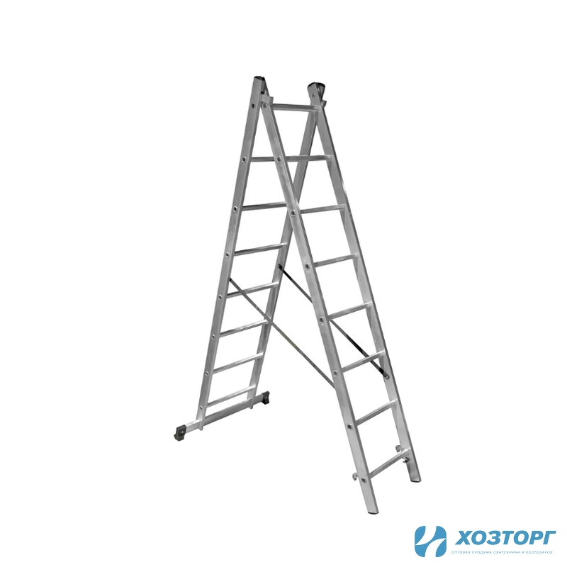 Лестница алюминиевая двухсекционная 8 ступеней,  СИЛАЧ 2*8, 2,31/3,73 м (1/1)