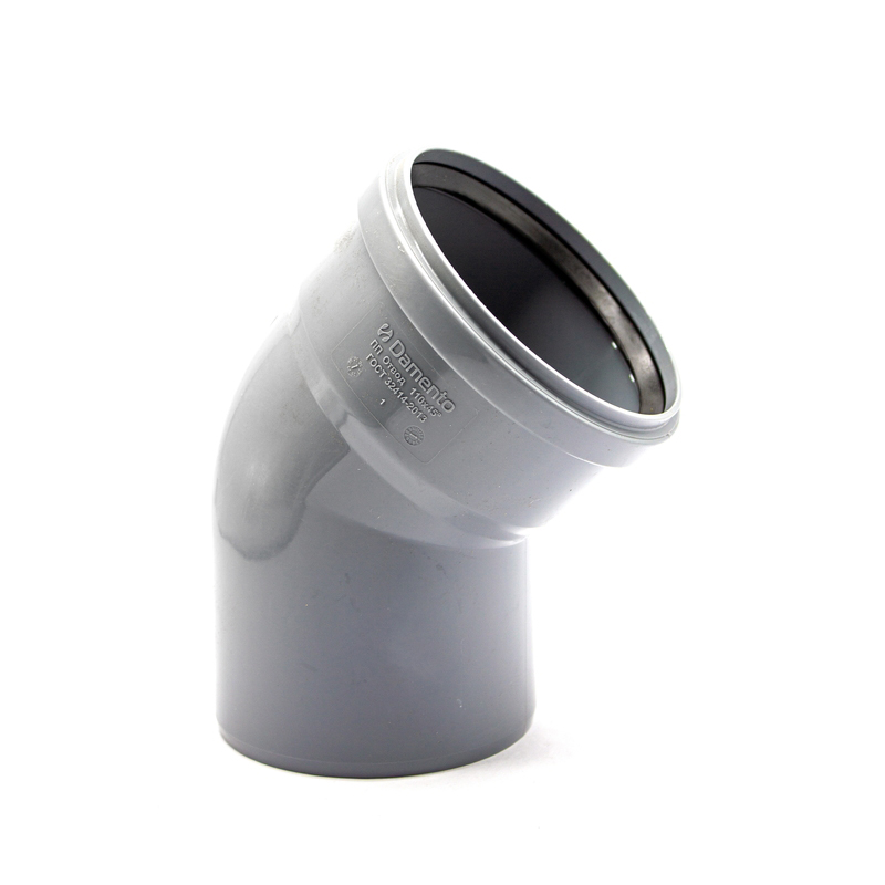 Отвод канализационный 110х45°  DAMENTO (1/50)