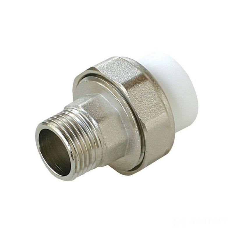 Муфта комбинированная разъемная нар.рез. 40*1 1/2 WALTON белый (2/54)