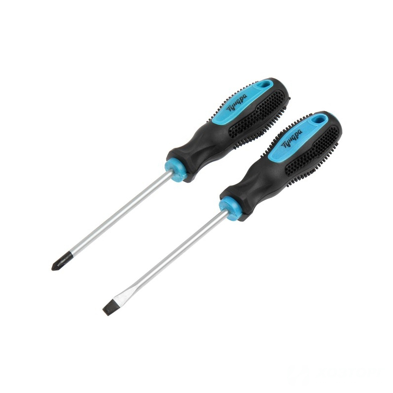 Набор отверток  2 предмета, магнит PH1/SL5 х 100 мм двухкомпонентные рукоятки ТУНДРА 1858842 (1/120)