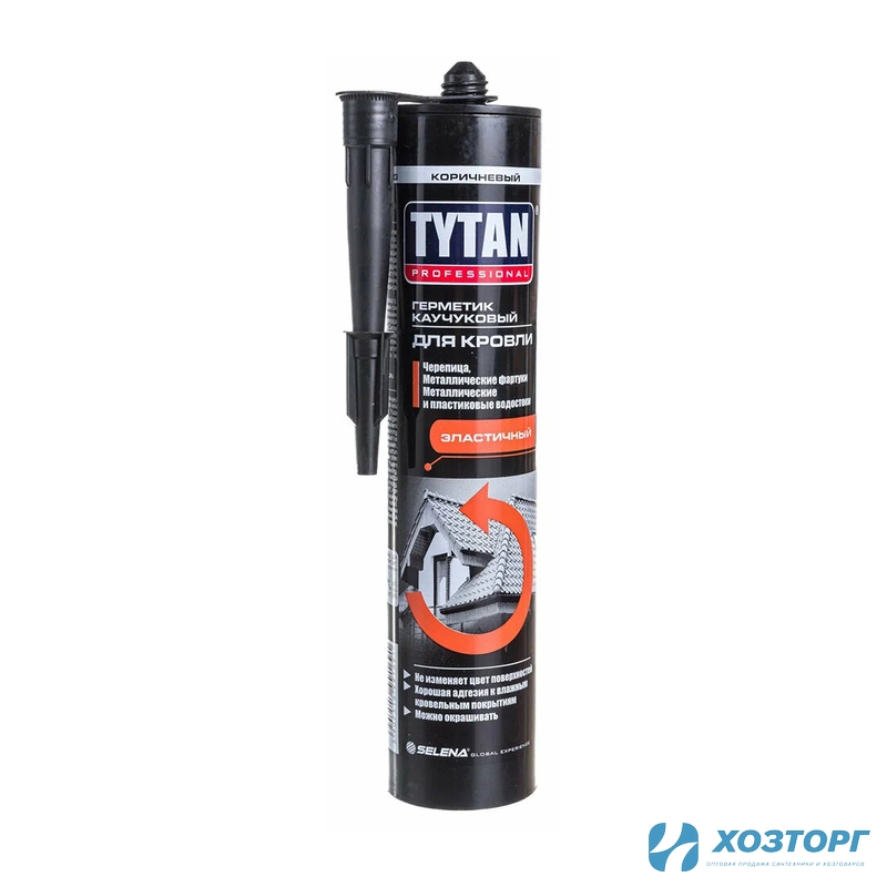 Герметик TYTAN  PROFESSIONAL каучуковый для кровли коричневый 310 мл, 91691 (1/12)