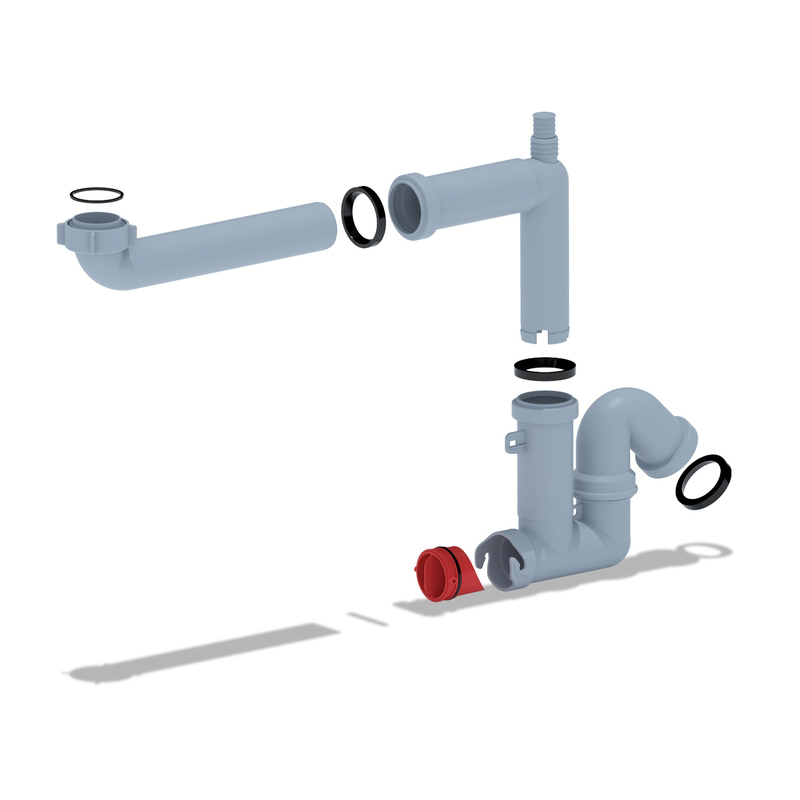 Сифон смещенный 1 1/2"/40мм , без чашки, отвод ДСМА, без выпуска АНИ F5320 (1/25)