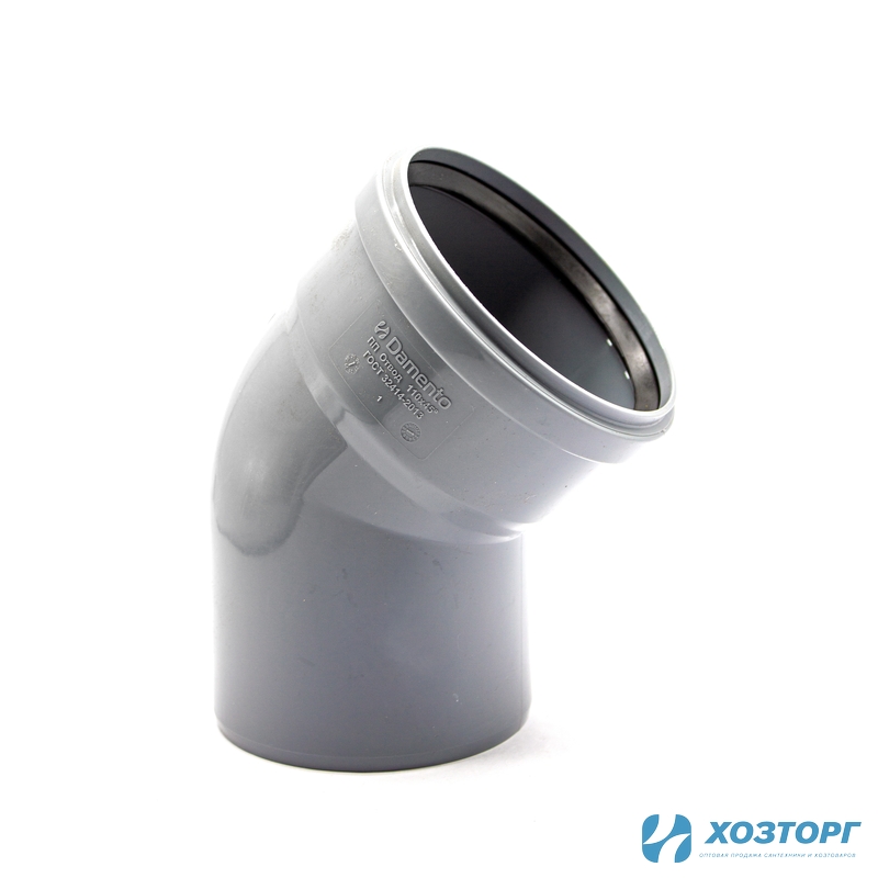 Отвод канализационный 110х45°  DAMENTO (1/50)