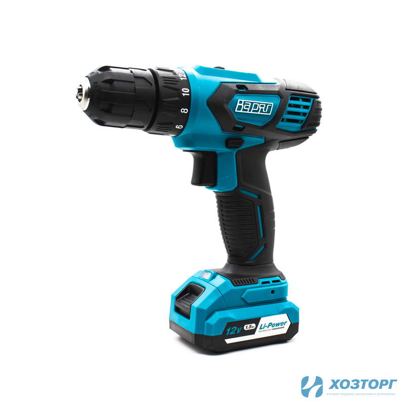 Дрель аккумуляторная ВАРЯГ ДА-12/1(12В, пат10мм,2 скорости,28Нm, аккум Li-1,5А/ч) кейс, 1 ак (1/8)