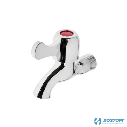 Кран водоразборный 1/2" (Цинк/хром) плоская ручка, кран букса 5541245  (1/150)