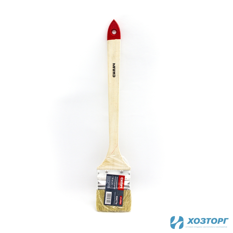 Кисть радиаторная плоская  75мм (3") СИЛАЧ с деревянной ручкой натур. щетина (12/300)