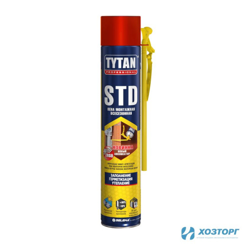 Пена монтажная TYTAN Professional STD ЭРГО всесезонная 750 мл, 16401 (1/12)