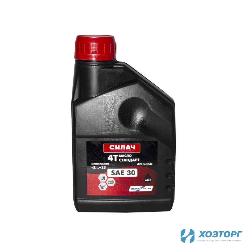 Масло четырехтактное минеральное  СИЛАЧ СТАНДАРТ 4Т SAE 30 API SJ/CD, 0,63 литра (1/20)