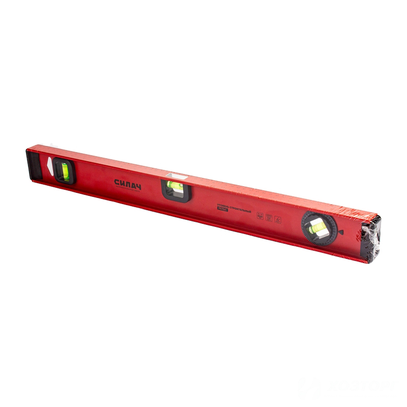 Уровень  600мм, строительный усиленный, с поворотным глазком, СИЛАЧ РЕЛЬС (1/60)