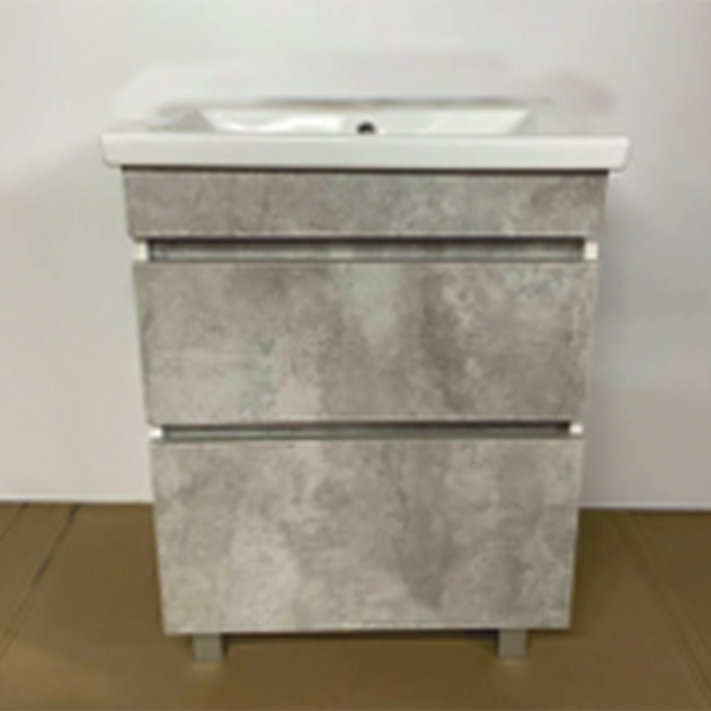 Тумба для ванной ЛОФТ 2 ящ. цемент светлый (50) (комплектуется  с умывальником (COMO 50)  (1/1)