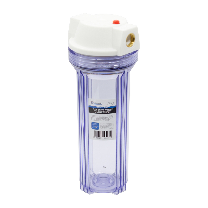  Фильтр магистральный Damento 10"SL с прозрач. корп. из двух частей  1/2" (1/12)