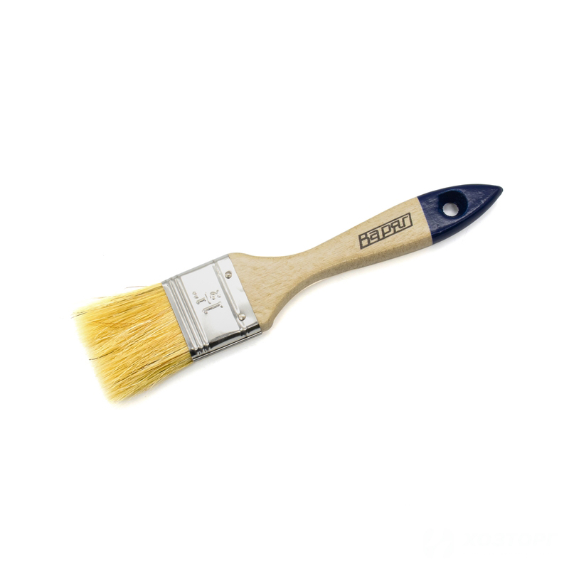 Кисть плоская  38 мм (1,5")  "Стандарт" с деревянной ручкой, искусственная щетина ВАРЯГ (12/600)