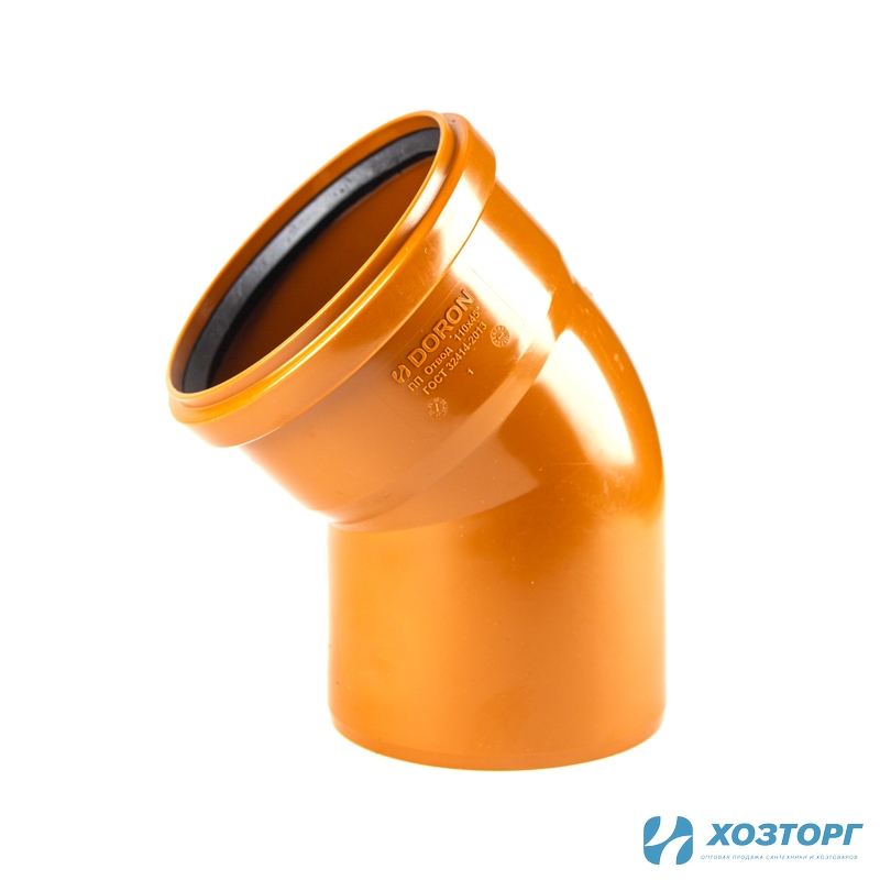 Отвод канализационный наружный 110х45° DORON (1/50)